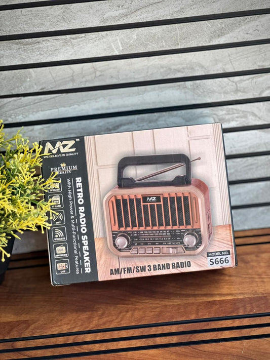 MZ S666 Retro Radio Speaker – AM/FM/SW Multi-Band Wireless Speaker