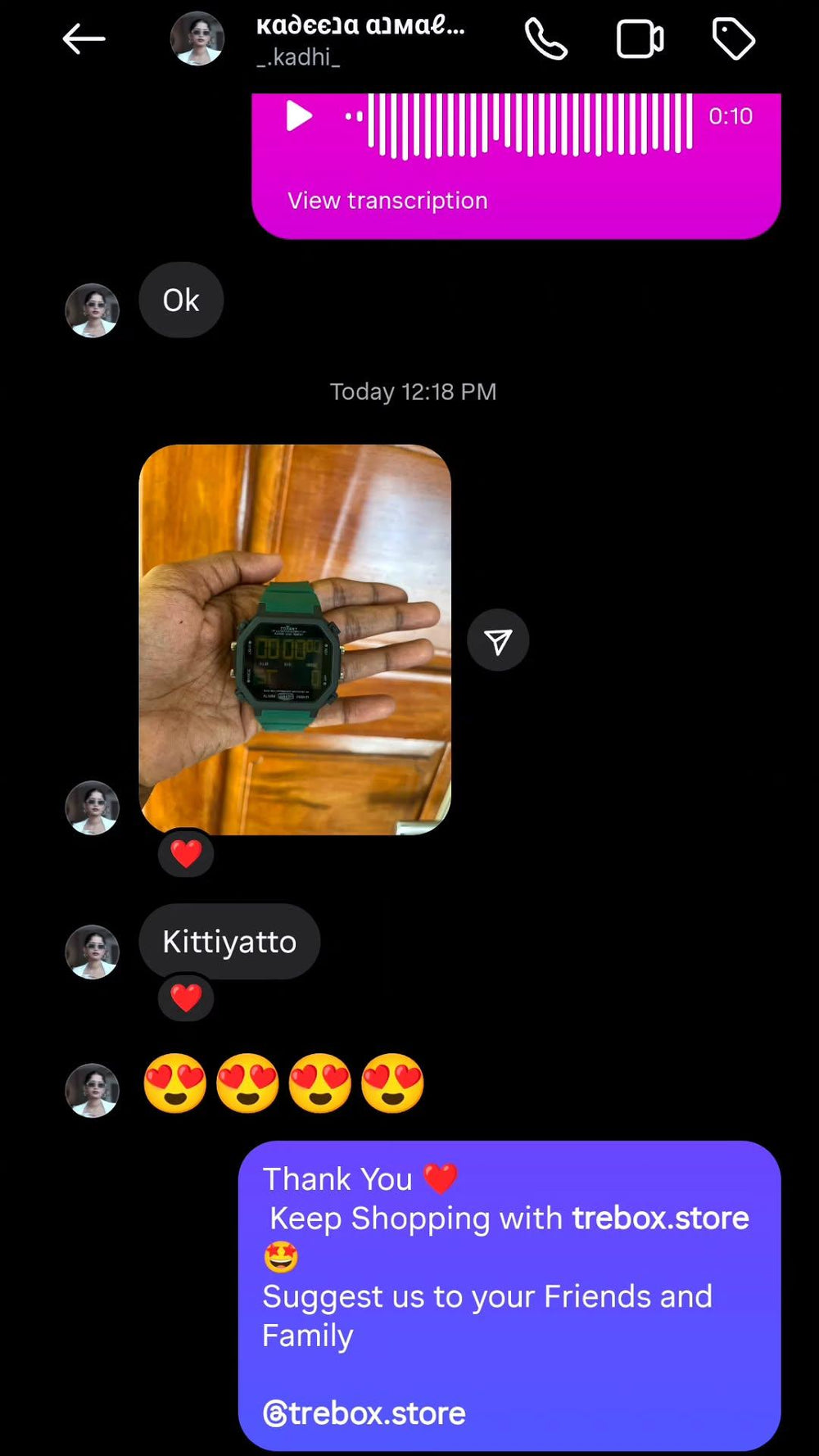 Verified customer review