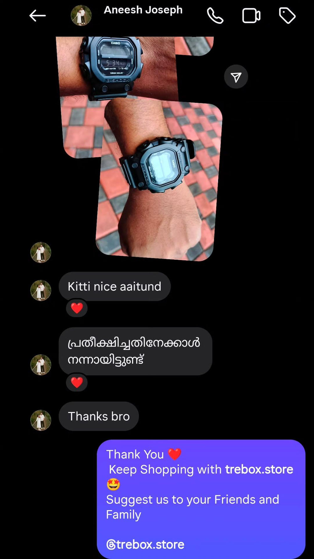 Verified customer review