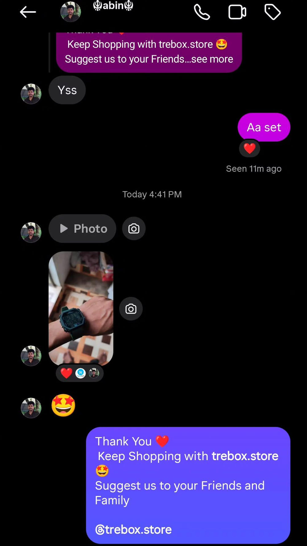 Verified customer review