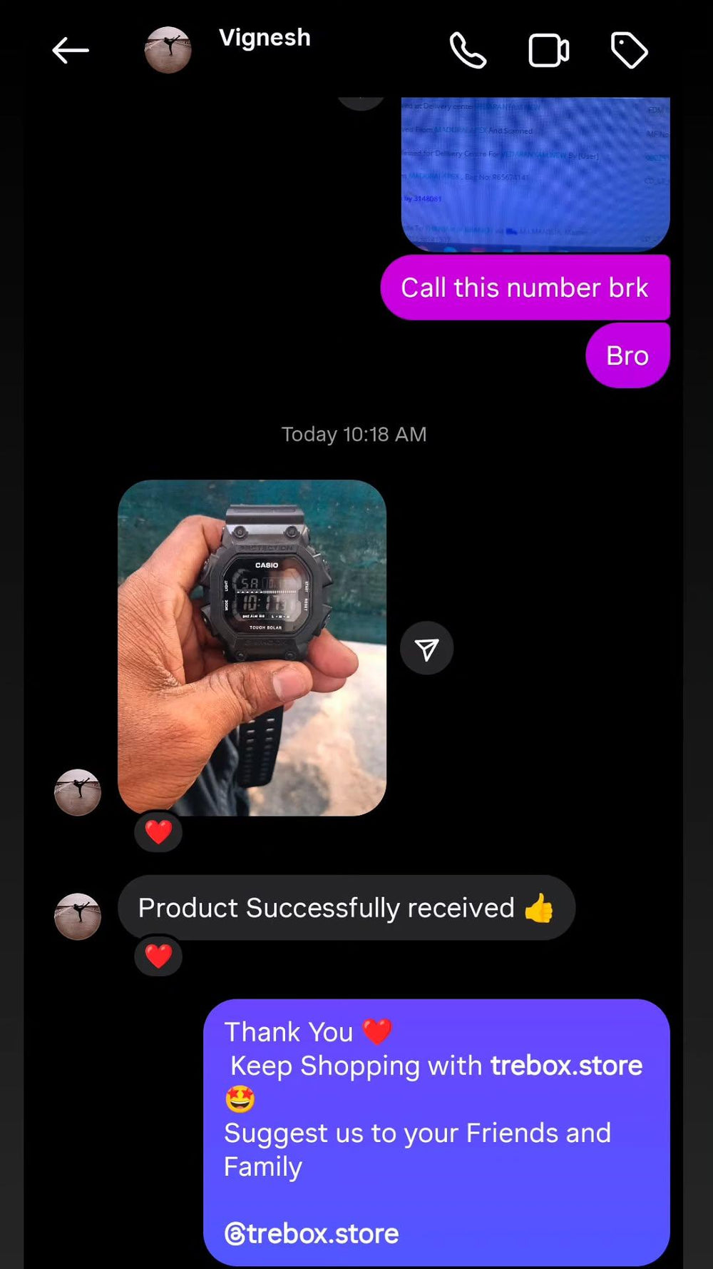 Verified customer review