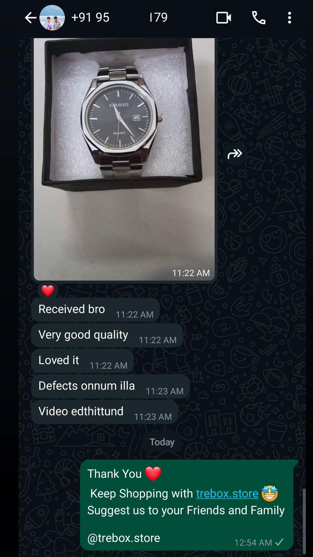 Verified customer review