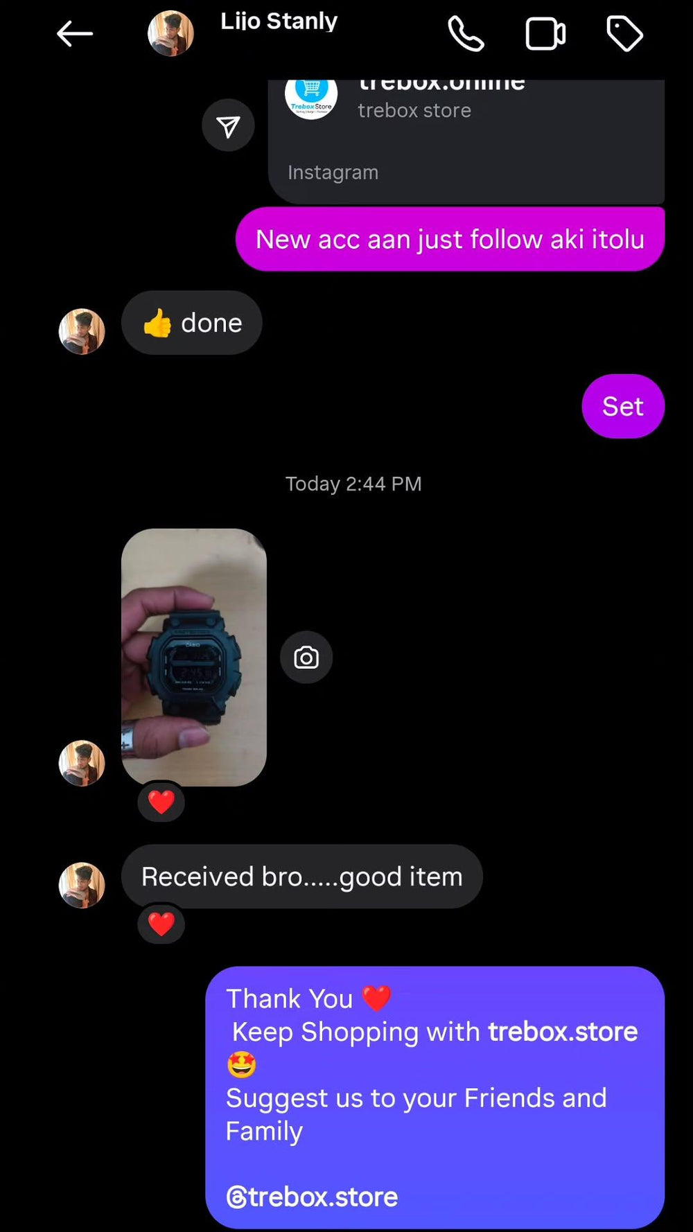 Verified customer review