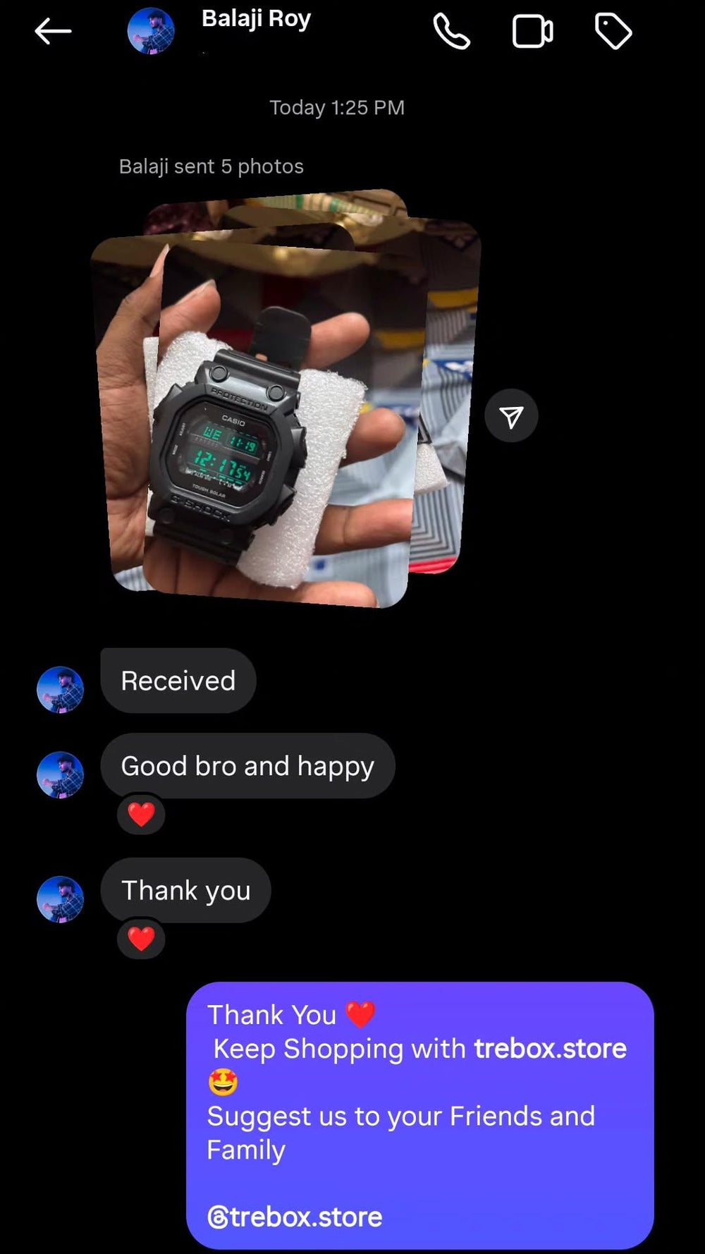Verified customer review