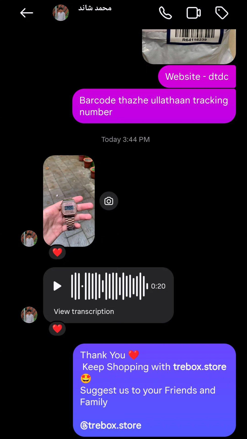 Verified customer review