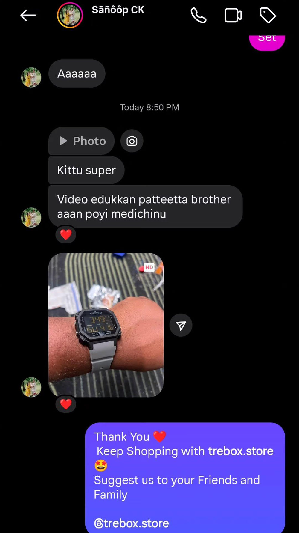 Verified customer review