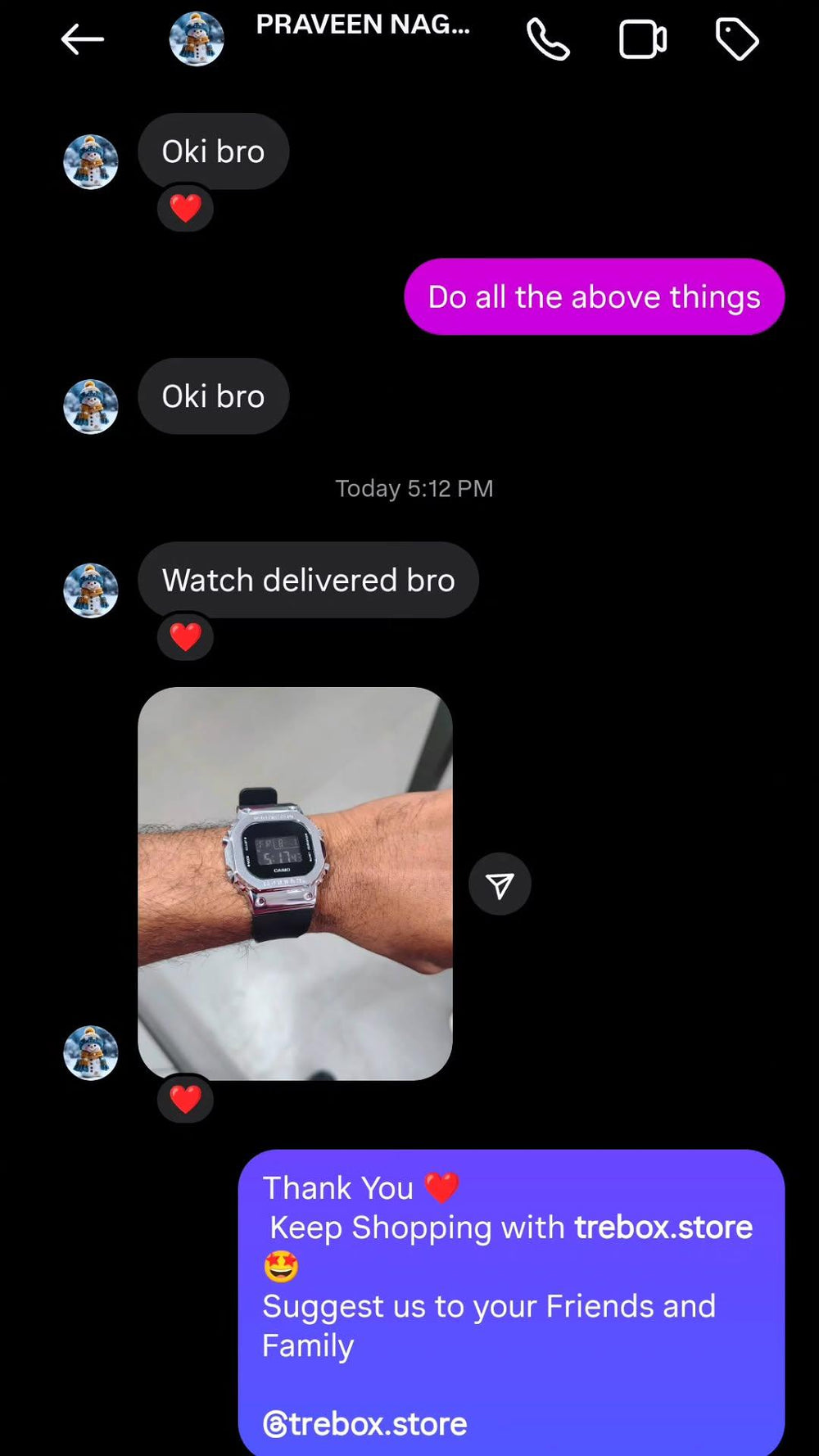 Verified customer review