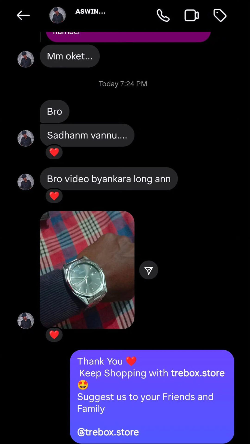 Verified customer review