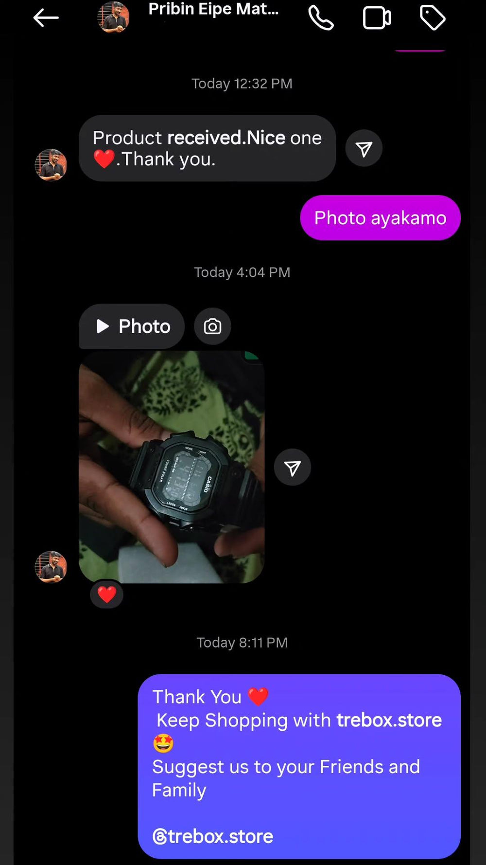 Verified customer review