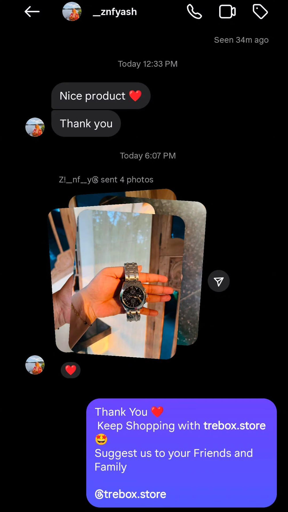Verified customer review