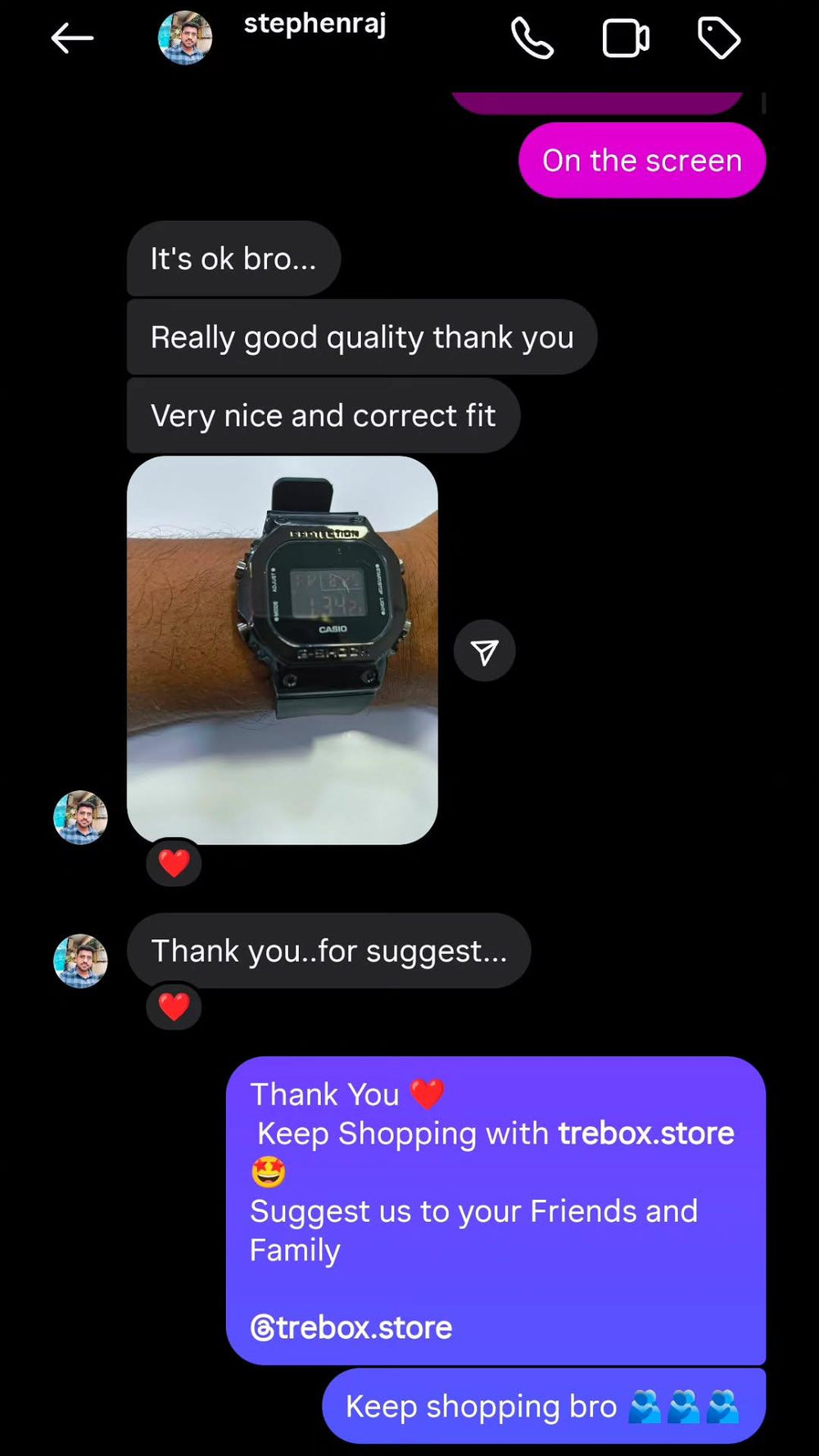 Verified customer review
