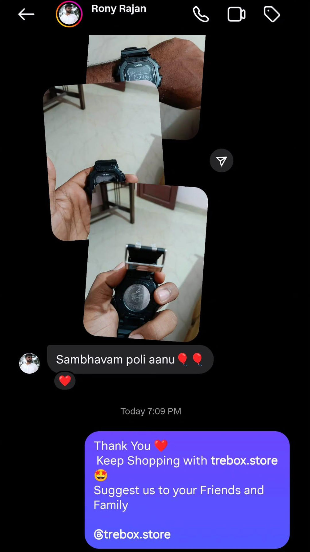 Verified customer review